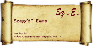 Szegő Emma névjegykártya
